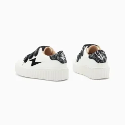 Vanessa Wu Baskets Eclair Mini Ingrid Blanc Et Noir Zebre A Scratchs Hot