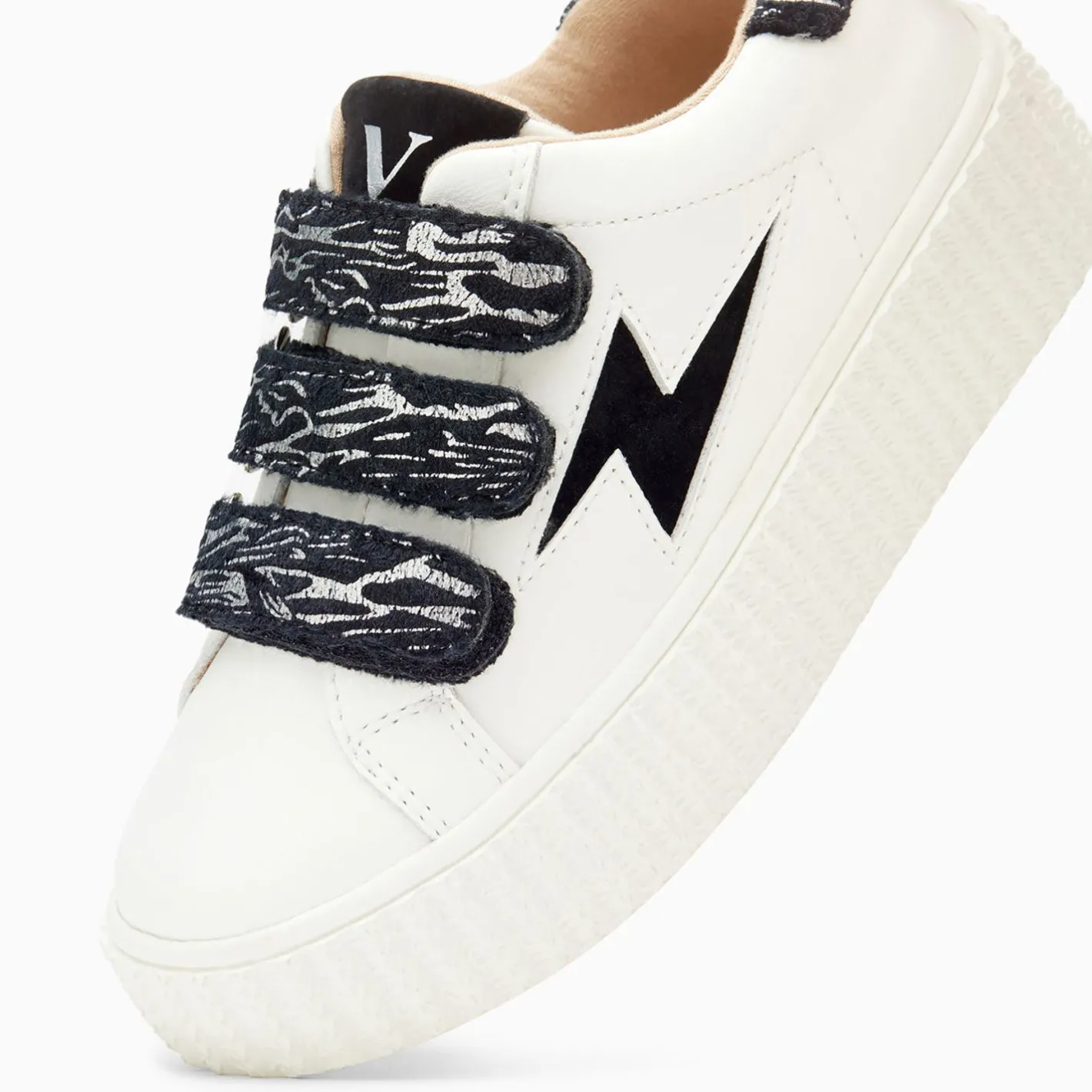 Vanessa Wu Baskets Eclair Mini Ingrid Blanc Et Noir Zebre A Scratchs Hot