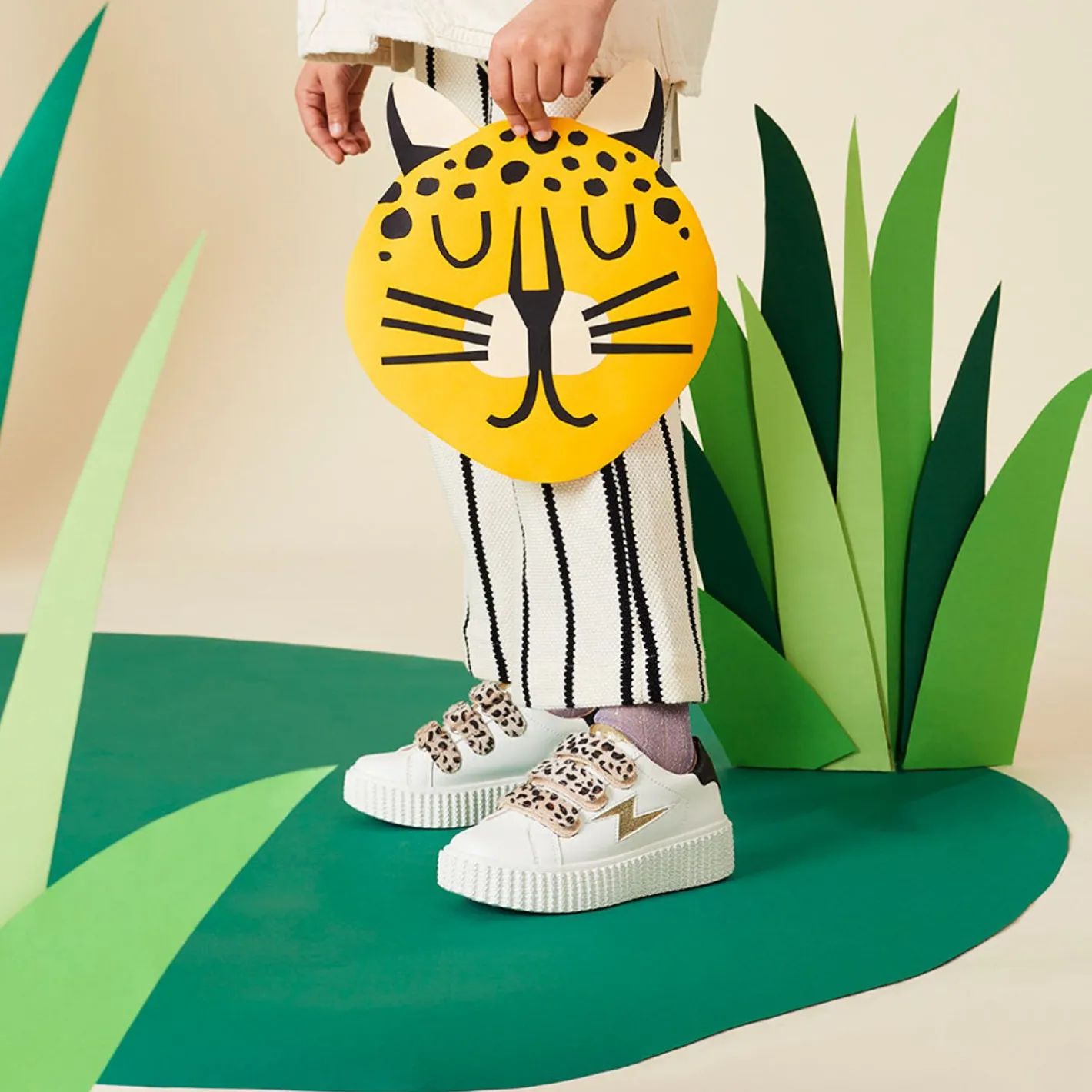 Vanessa Wu Baskets Eclair Mini Maggie Blanc Et Or A Scratchs Leopard New