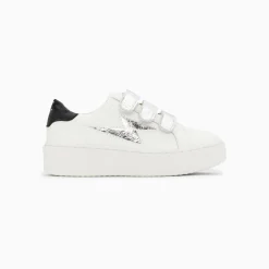 Vanessa Wu Baskets Eclair Mini Marilou Blanc Et Argent A Scratchs Discount