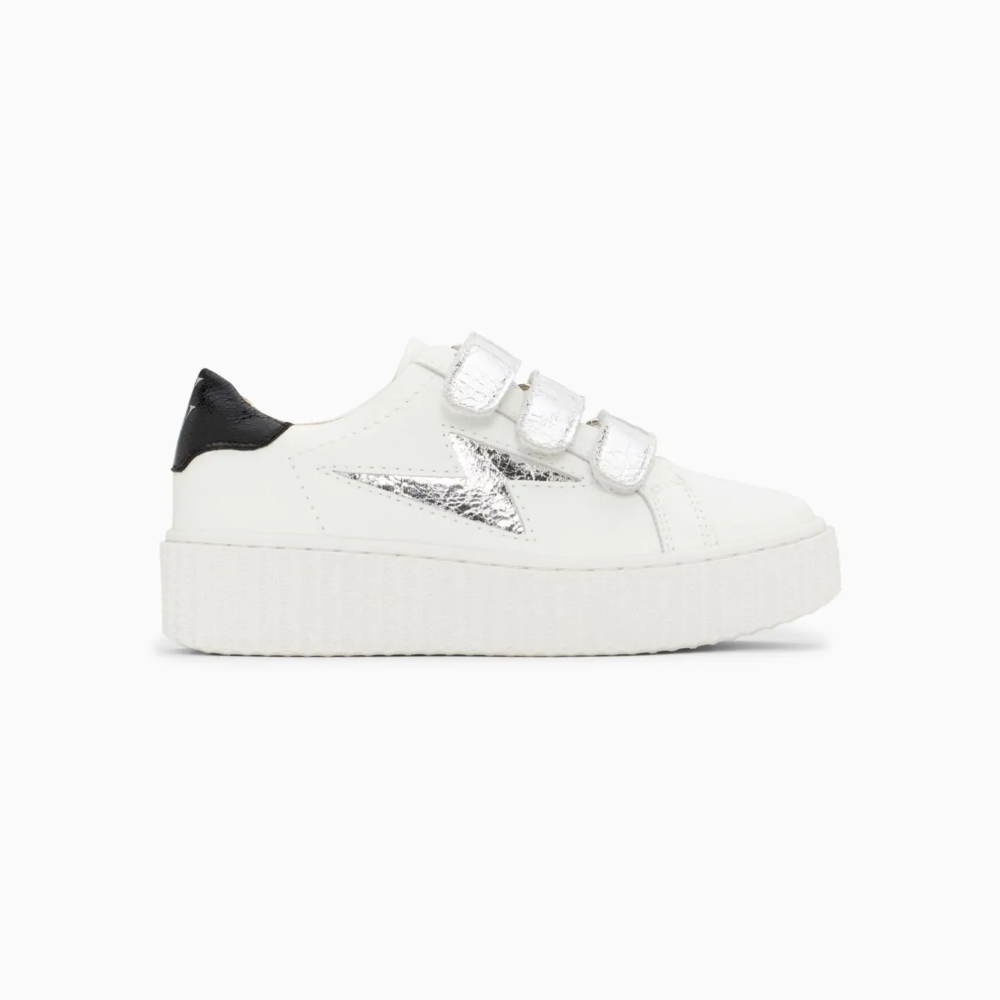 Vanessa Wu Baskets Eclair Mini Marilou Blanc Et Argent A Scratchs Discount