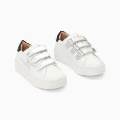 Vanessa Wu Baskets Eclair Mini Marilou Blanc Et Argent A Scratchs Discount