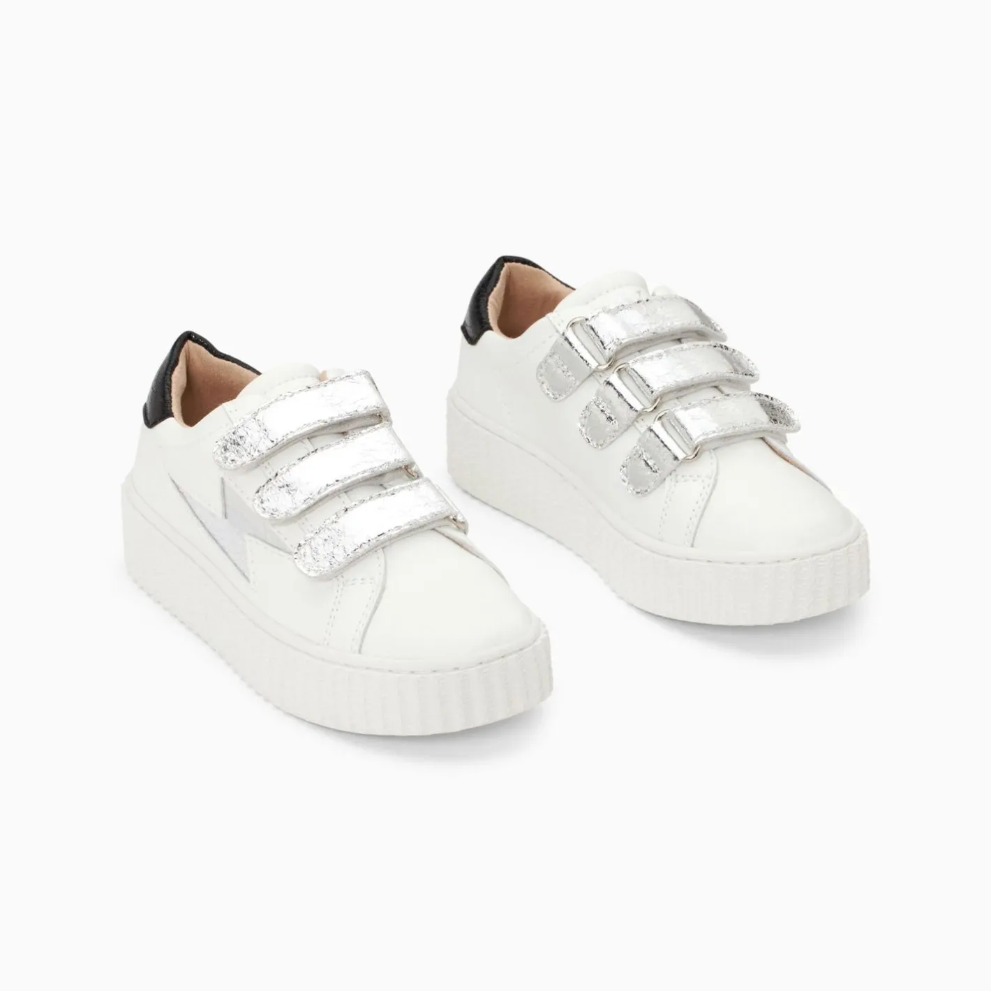 Vanessa Wu Baskets Eclair Mini Marilou Blanc Et Argent A Scratchs Discount