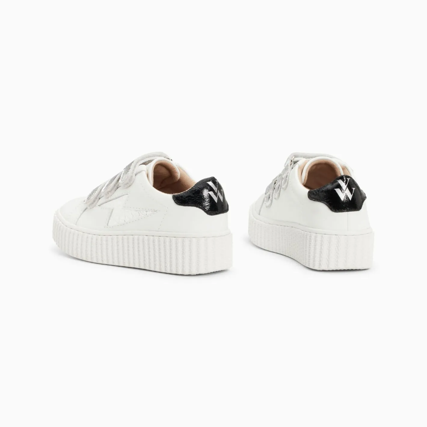 Vanessa Wu Baskets Eclair Mini Marilou Blanc Et Argent A Scratchs Discount