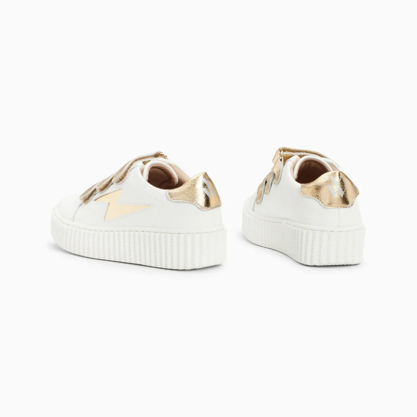 Vanessa Wu Baskets Eclair Mini Marilou Blanc Et Or A Scratchs Clearance