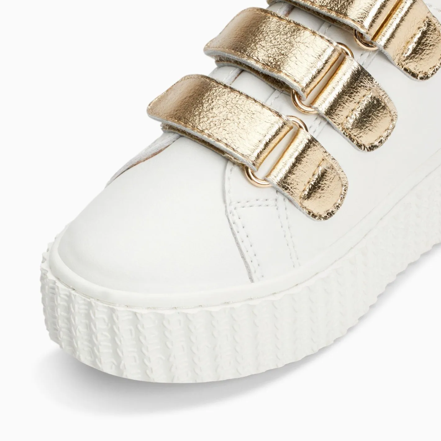 Vanessa Wu Baskets Eclair Mini Marilou Blanc Et Or A Scratchs Clearance