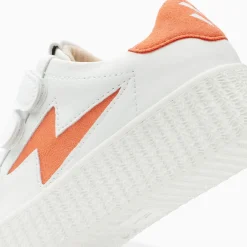 Vanessa Wu Baskets Eclair Mini Vicky Blanc Et Orange A Scratchs Clearance