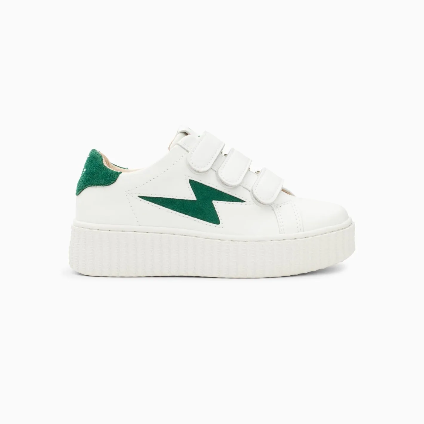 Vanessa Wu Baskets Eclair Mini Vicky Blanc Et Vert Sapin A Scratchs