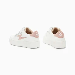 Vanessa Wu Baskets Eclair Mini Vicky Blanc Et Vieux Rose A Scratchs New