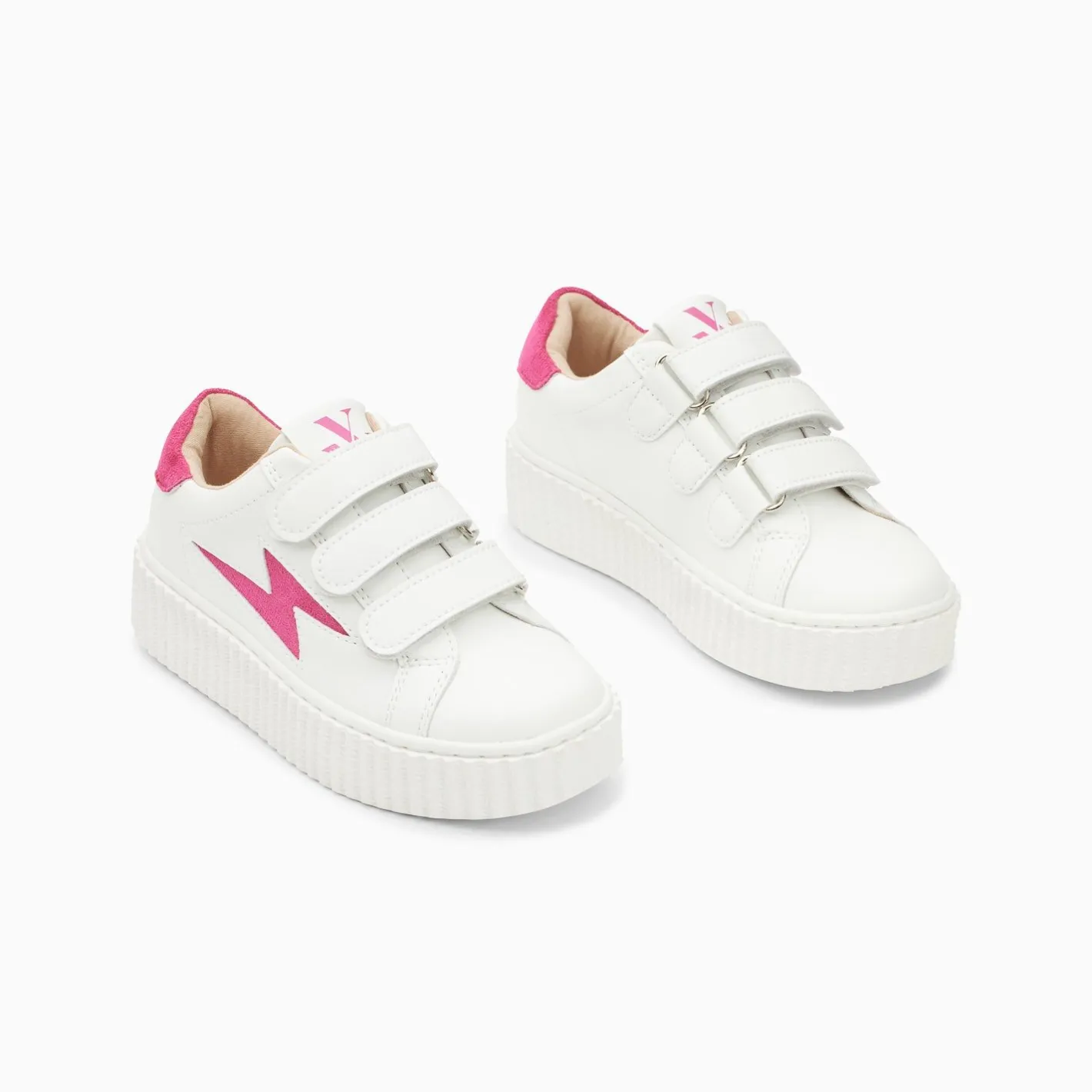 Vanessa Wu Baskets Eclair Mini Vicky Blanc Et Fuchsia A Scratchs Online