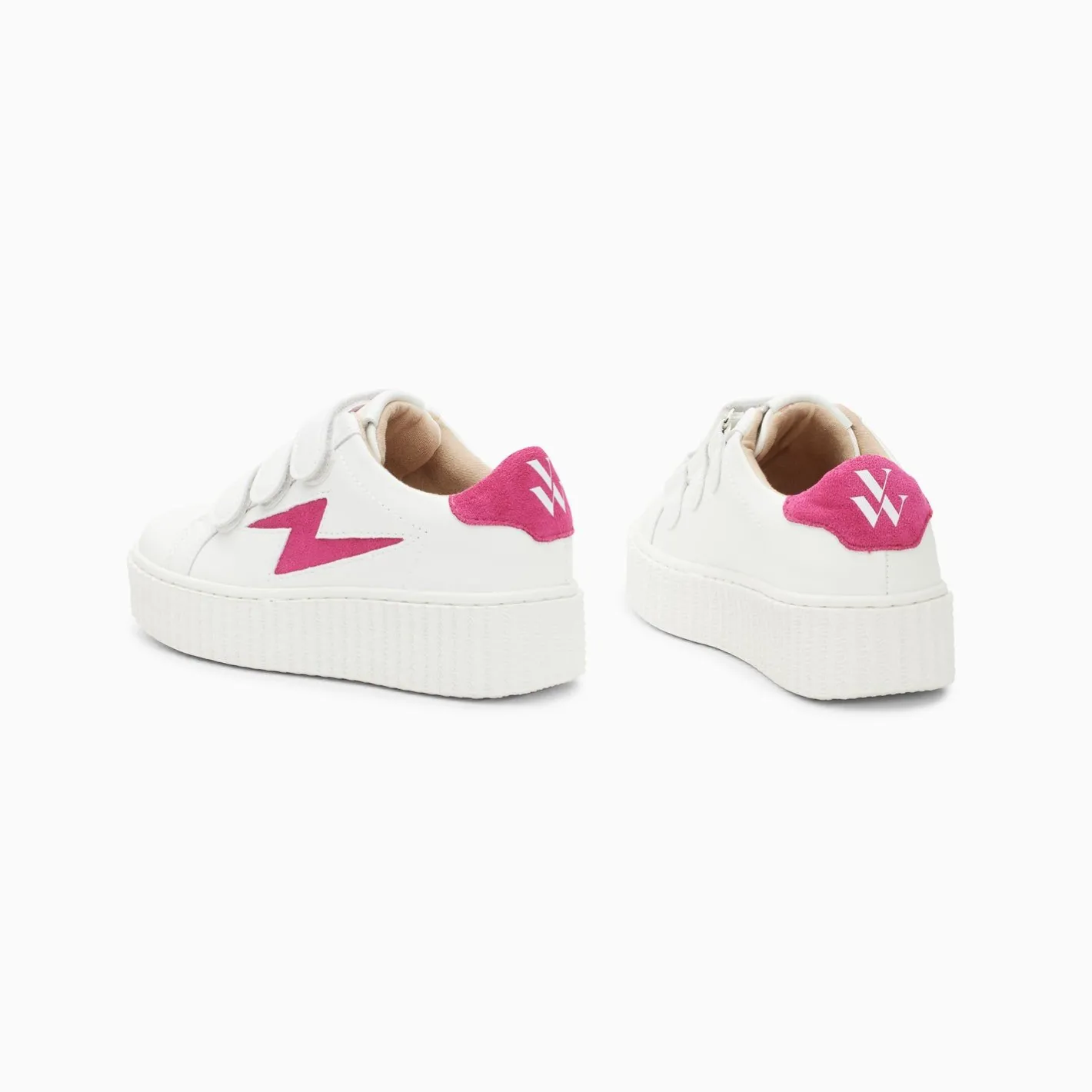 Vanessa Wu Baskets Eclair Mini Vicky Blanc Et Fuchsia A Scratchs Online