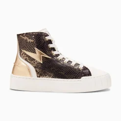 Vanessa Wu Baskets Eclair Mucella Montantes Serpent Et Or Discount