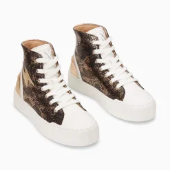 Vanessa Wu Baskets Eclair Mucella Montantes Serpent Et Or Discount