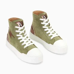 Vanessa Wu Baskets Eclair Mucella Montantes Kaki Et Bronze Outlet