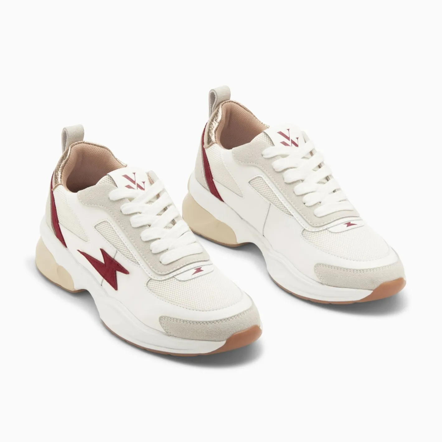 Vanessa Wu Baskets Eclair Nina Blanc Et Pourpre A Semelle Graphique New