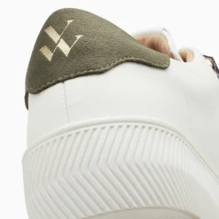 Vanessa Wu Baskets Eclair Noura Blanc Et Or A Scratchs Leopard Clearance