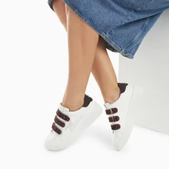 Vanessa Wu Baskets Eclair Noura Blanc Et Argent A Scratchs Leopard Discount