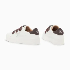 Vanessa Wu Baskets Eclair Noura Blanc Et Argent A Scratchs Leopard Discount