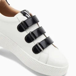 Vanessa Wu Baskets Eclair Oxanna Blanches A Scratchs Noirs