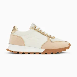 Vanessa Wu Baskets Eclair Paola Beige Et Or A Semelle Running Discount