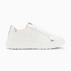 Vanessa Wu Baskets Eclair Romane Blanc Et Argent A Lacets Online