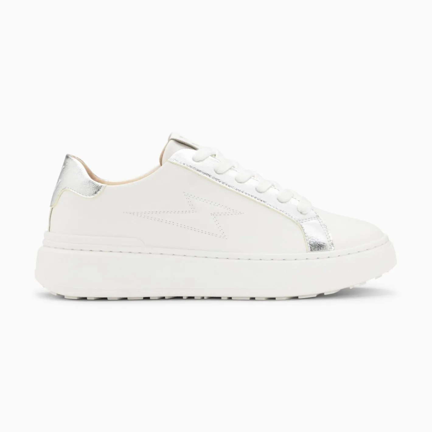 Vanessa Wu Baskets Eclair Romane Blanc Et Argent A Lacets Online