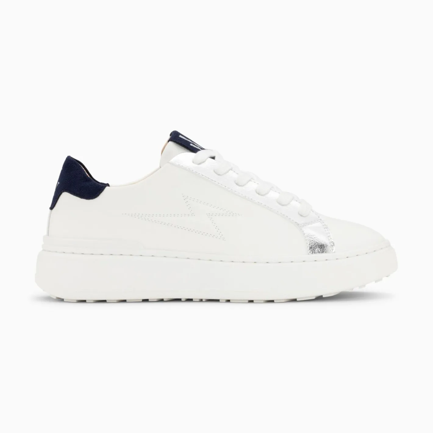 Vanessa Wu Baskets Eclair Romane Blanc Et Bleu A Lacets Best