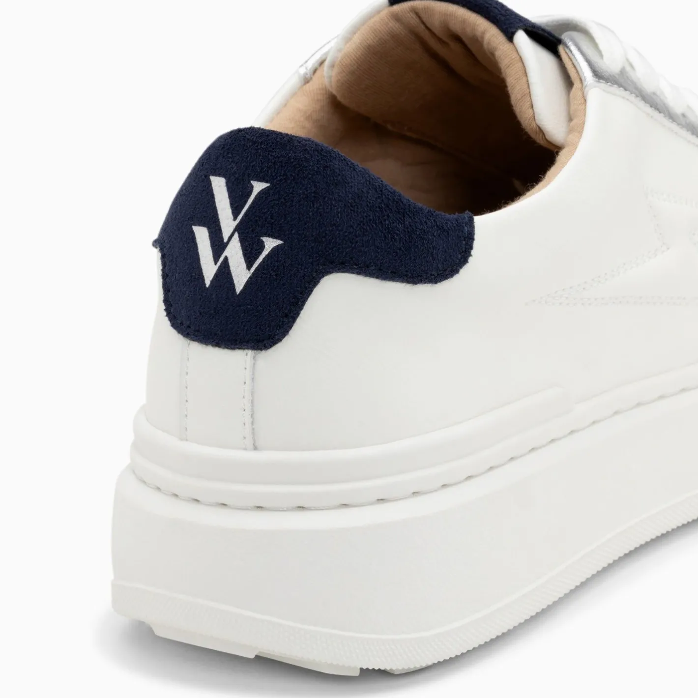 Vanessa Wu Baskets Eclair Romane Blanc Et Bleu A Lacets Best