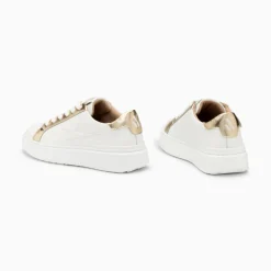 Vanessa Wu Baskets Eclair Romane Blanc Et Or A Lacets Sale