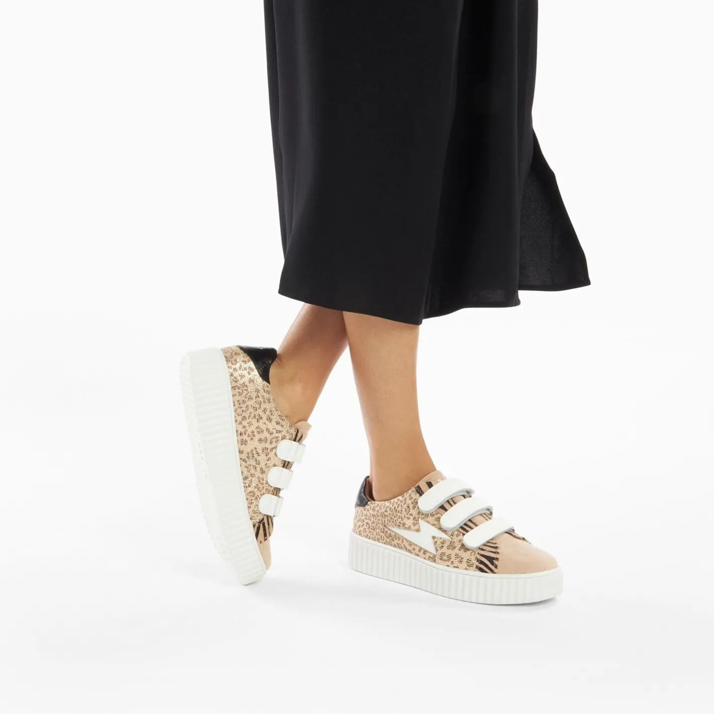 Vanessa Wu Baskets Eclair Scarlett Beiges A Imprime Leopard New