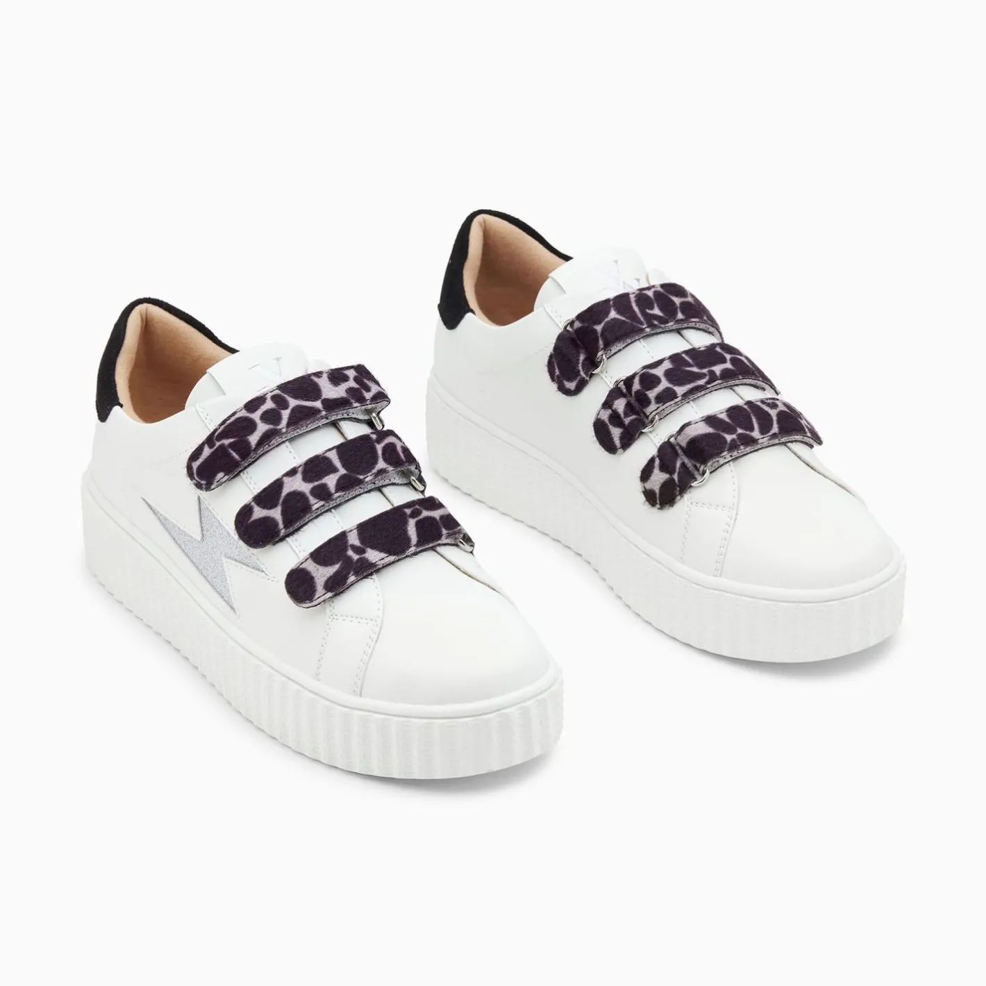 Vanessa Wu Baskets Eclair Thais Blanc Et Argent Paillete A Scratchs Best