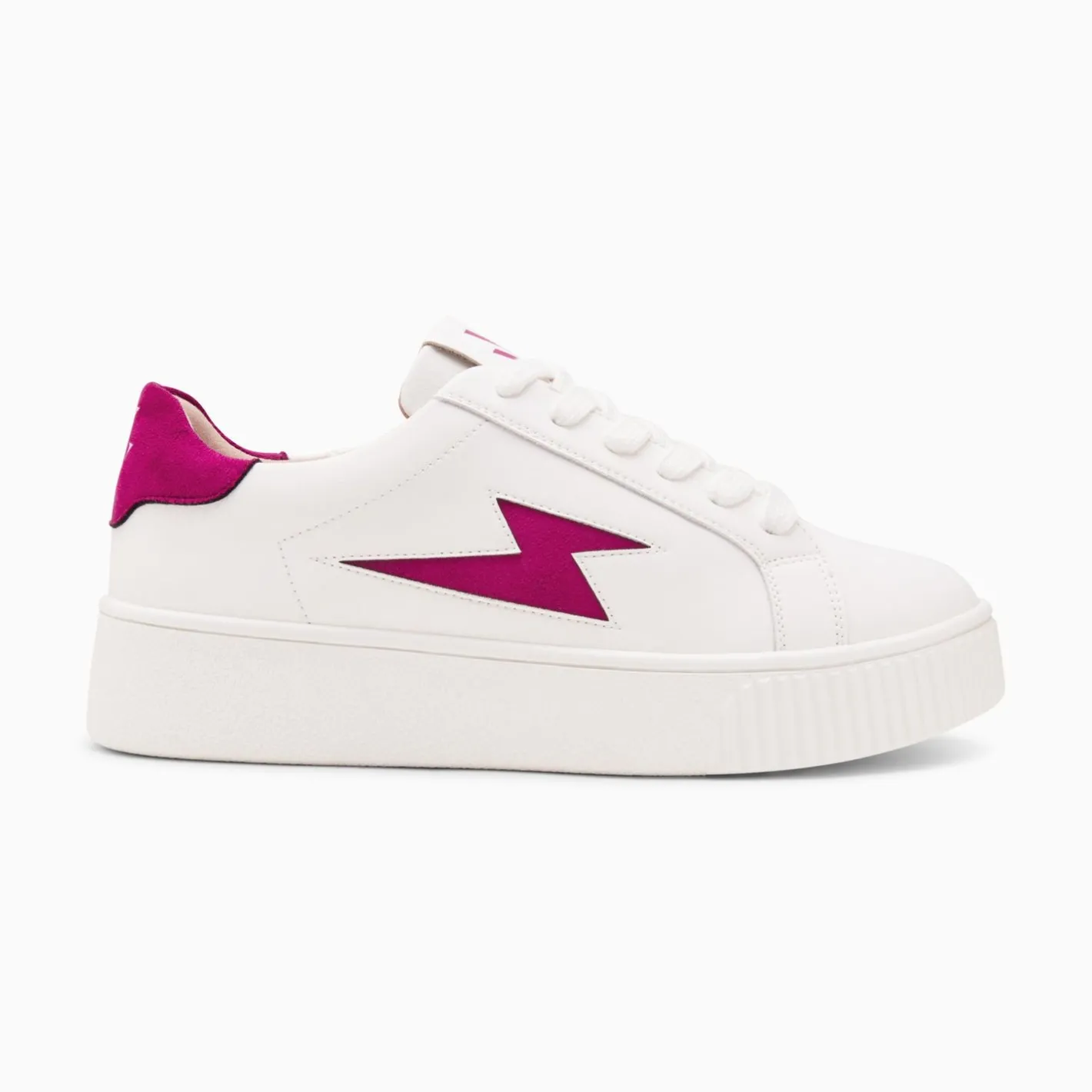 Vanessa Wu Baskets Eclair Tiff Blanc Et Magenta A Lacets Best