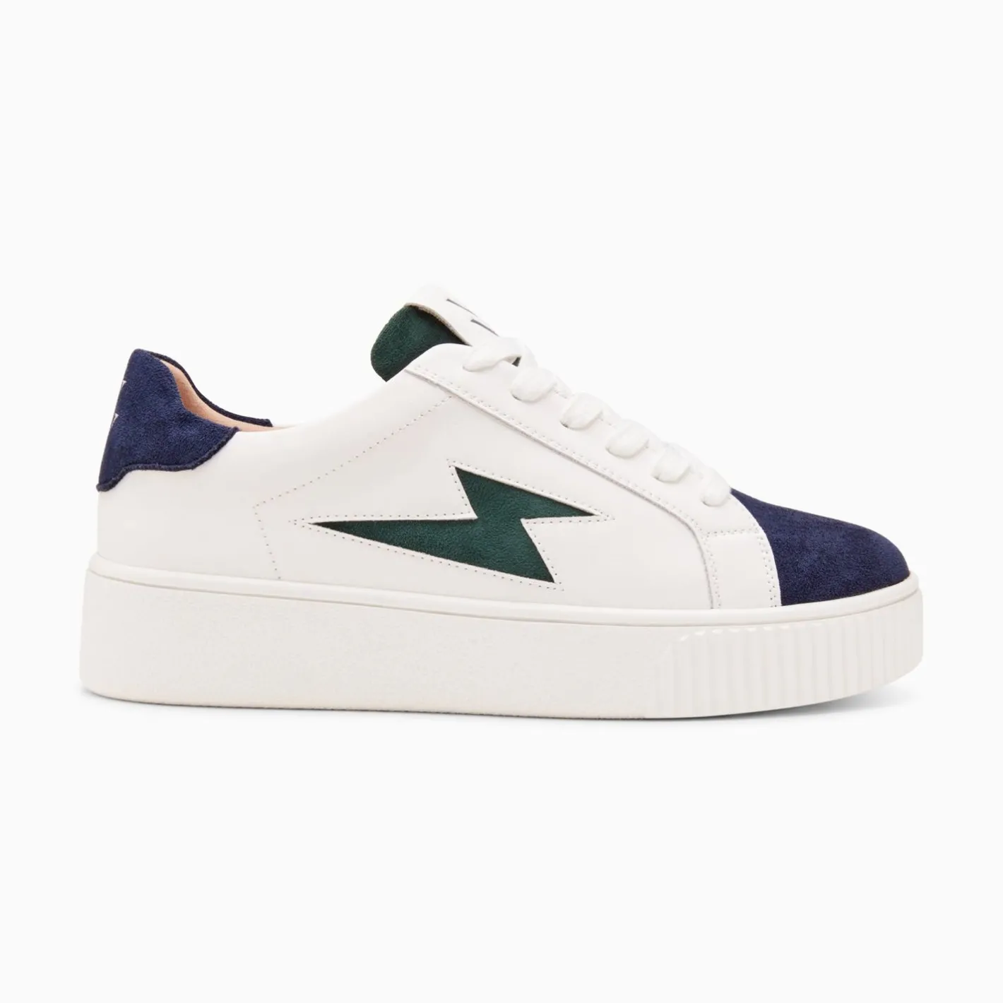 Vanessa Wu Baskets Eclair Tiff Bleu Marine Et Vert A Lacets Sale