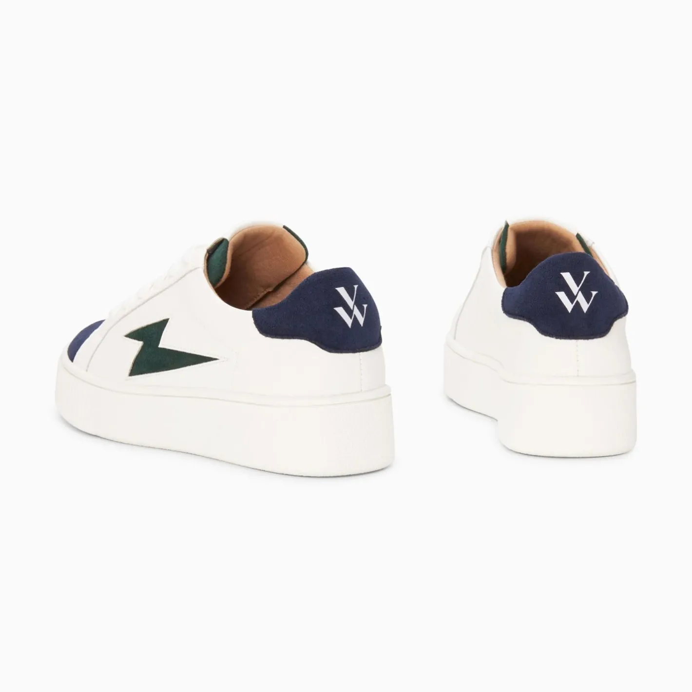 Vanessa Wu Baskets Eclair Tiff Bleu Marine Et Vert A Lacets Sale