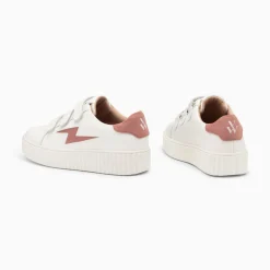 Vanessa Wu Baskets Eclair Vicky Blanc Et Vieux Rose A Scratchs Discount