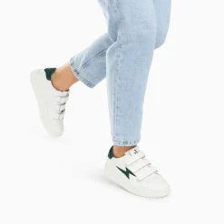 Vanessa Wu Baskets Eclair Vicky Blanc Et Vert Sapin A Scratchs New