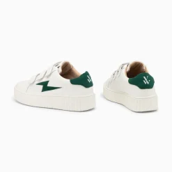 Vanessa Wu Baskets Eclair Vicky Blanc Et Vert Sapin A Scratchs New