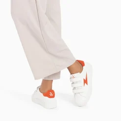 Vanessa Wu Baskets Eclair Vicky Blanc Et Orange A Scratchs