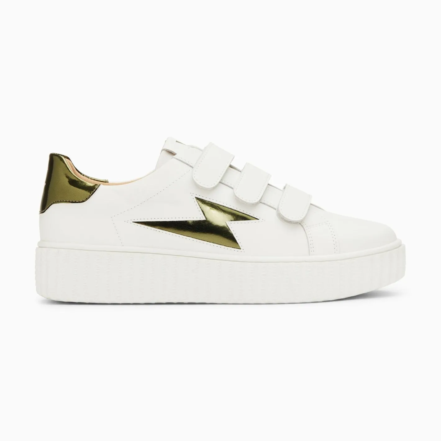 Vanessa Wu Baskets Eclair Willow Blanc Et Kaki Effet Miroir A Scratchs Sale