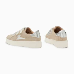 Vanessa Wu Baskets Eclair Wissem Beige Et Argent A Scratchs Discount