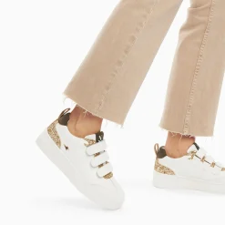Vanessa Wu Baskets Eline Blanc Et Or Paillete A Scratchs Discount