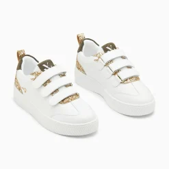 Vanessa Wu Baskets Eline Blanc Et Or Paillete A Scratchs Discount