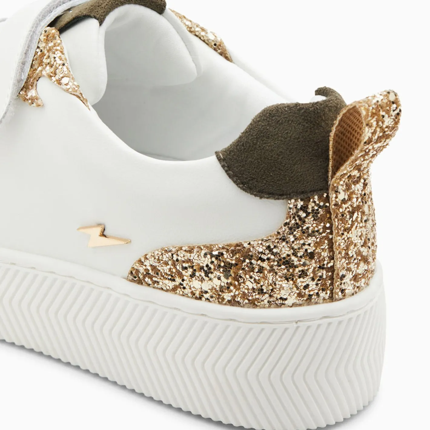 Vanessa Wu Baskets Eline Blanc Et Or Paillete A Scratchs Discount