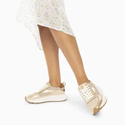 Vanessa Wu Baskets Emma Or Et Beige A Semelle Oversize Online