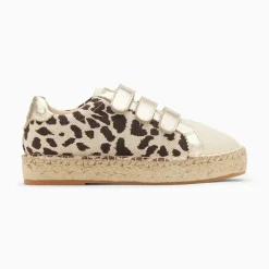 Vanessa Wu Baskets Espadrilles Alyssa Leopard Et Or A Scratchs Clearance