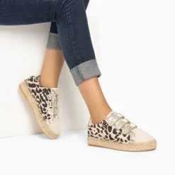 Vanessa Wu Baskets Espadrilles Alyssa Leopard Et Or A Scratchs Clearance
