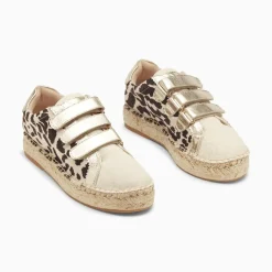 Vanessa Wu Baskets Espadrilles Alyssa Leopard Et Or A Scratchs Clearance