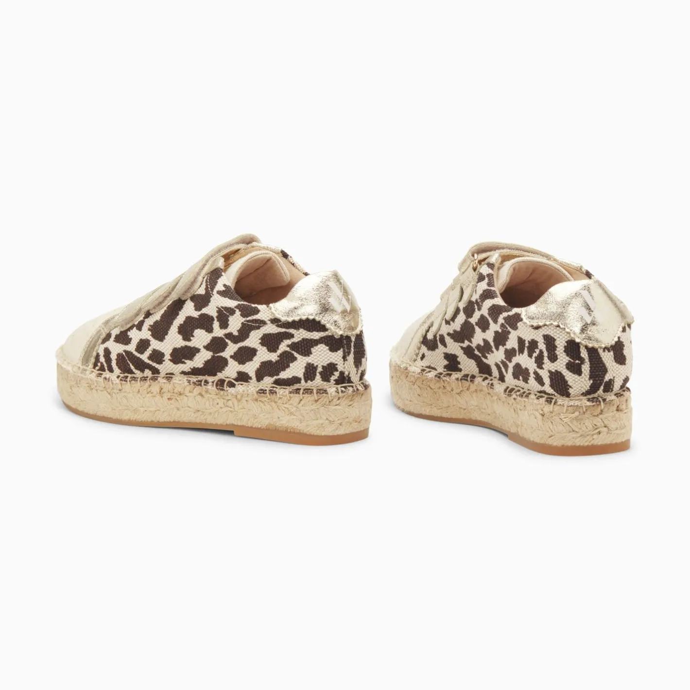 Vanessa Wu Baskets Espadrilles Alyssa Leopard Et Or A Scratchs Clearance