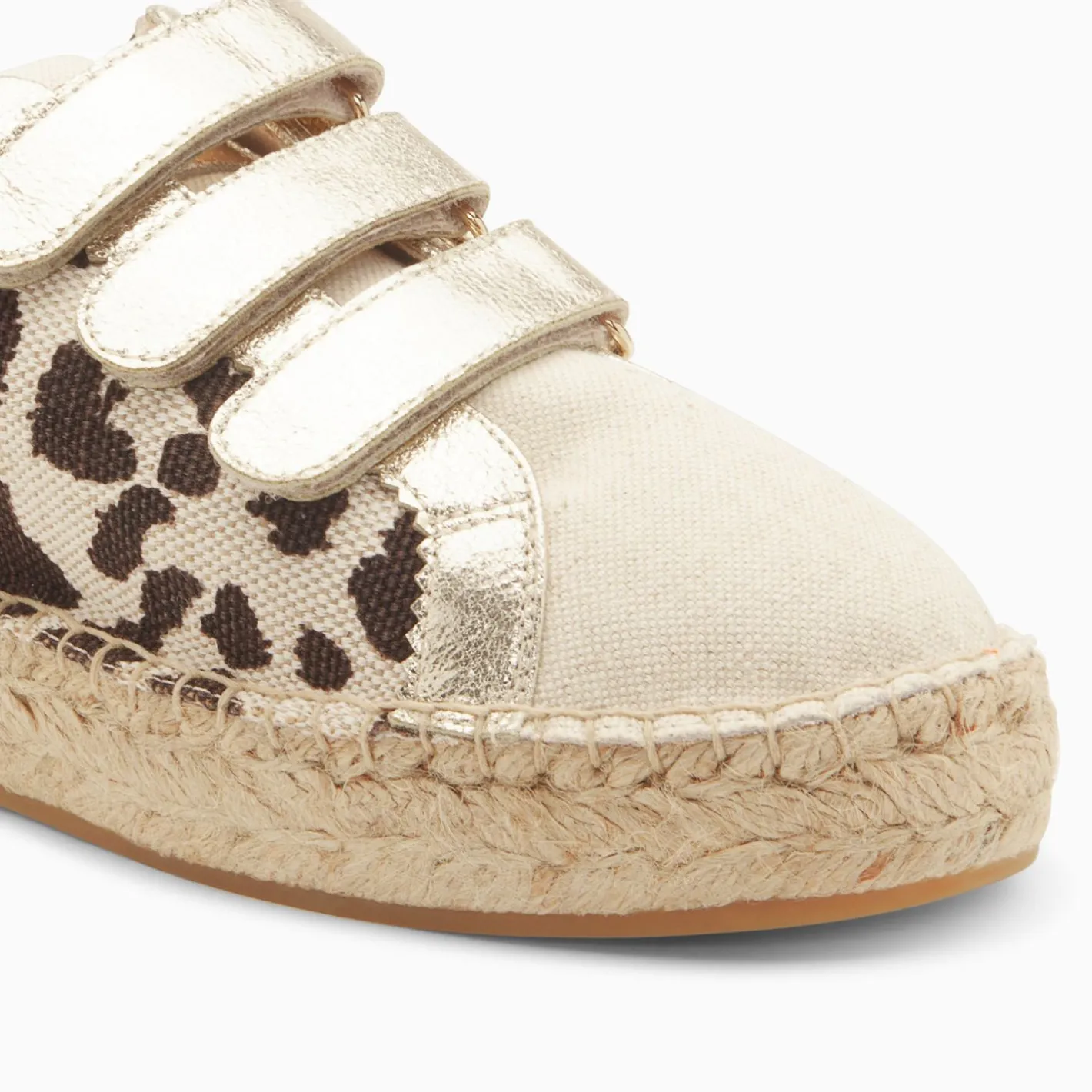 Vanessa Wu Baskets Espadrilles Alyssa Leopard Et Or A Scratchs Clearance