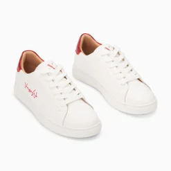 Vanessa Wu Baskets Isabella Blanc Et Rouge A Lacets Best